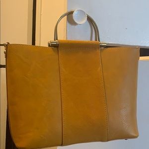 Mustard top handle bag
